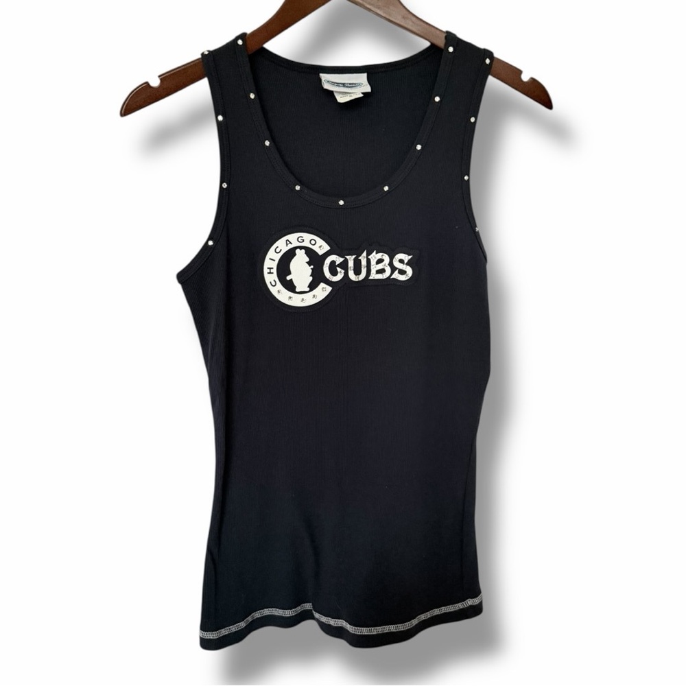 Vintage Chicago Cubs Rhinestone Navy Tank XL